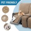 image:imageHVERSAILTEX 100 Waterproof Loveseat Recliner Cover with Center Console Anti Slip Reclining Loveseat Cover with Adjustable Elastic Straps Recliner Loveseat with Console Rocket GrayFrench Oak