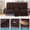 image:imageHVERSAILTEX 100 Waterproof Loveseat Recliner Cover with Center Console Anti Slip Reclining Loveseat Cover with Adjustable Elastic Straps Recliner Loveseat with Console Rocket GrayChocolate