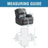 image:imageHVERSAILTEX 100 Waterproof Loveseat Recliner Cover with Center Console Anti Slip Reclining Loveseat Cover with Adjustable Elastic Straps Recliner Loveseat with Console Rocket GrayChocolate