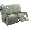 image:imageHVERSAILTEX 100 Waterproof Loveseat Recliner Cover with Center Console Anti Slip Reclining Loveseat Cover with Adjustable Elastic Straps Recliner Loveseat with Console Rocket GrayPale Aqua
