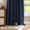 image:imageHVERSAILTEX Blackout Curtains Thermal Insulated Window Treatment Panels Room Darkening Blackout Drapes for Living Room Back TabRod Pocket Bedroom Draperies 52 x 84 Inch Stone Blue 2 PanelsNavy Blue