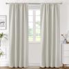 image:imageHVERSAILTEX Blackout Curtains Thermal Insulated Window Treatment Panels Room Darkening Blackout Drapes for Living Room Back TabRod Pocket Bedroom Draperies 52 x 84 Inch Stone Blue 2 PanelsIvoryCream