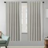 image:imageHVERSAILTEX Blackout Curtains Thermal Insulated Window Treatment Panels Room Darkening Blackout Drapes for Living Room Back TabRod Pocket Bedroom Draperies 52 x 84 Inch Stone Blue 2 PanelsPale Oak