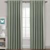 image:imageHVERSAILTEX Blackout Curtains Thermal Insulated Window Treatment Panels Room Darkening Blackout Drapes for Living Room Back TabRod Pocket Bedroom Draperies 52 x 84 Inch Stone Blue 2 PanelsLight Sage