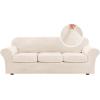 image:imageHVERSAILTEX Real Velvet Plush 3 Piece Stretch Sofa Covers Couch Covers for 2 Cushion Couch Loveseat Covers Width Up to 72 Inch Feature Thick Soft Stay in Place Medium Sofa CamelCream