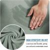 image:imageHVERSAILTEX Real Velvet Plush 3 Piece Stretch Sofa Covers Couch Covers for 2 Cushion Couch Loveseat Covers Width Up to 72 Inch Feature Thick Soft Stay in Place Medium Sofa CamelSea Grass