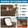 image:imageHVERSAILTEX Real Velvet Plush 3 Piece Stretch Sofa Covers Couch Covers for 2 Cushion Couch Loveseat Covers Width Up to 72 Inch Feature Thick Soft Stay in Place Medium Sofa CamelBronze Brown