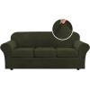 image:imageHVERSAILTEX Real Velvet Plush 3 Piece Stretch Sofa Covers Couch Covers for 2 Cushion Couch Loveseat Covers Width Up to 72 Inch Feature Thick Soft Stay in Place Medium Sofa CamelOlive