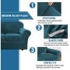 image:imageHVERSAILTEX Real Velvet Plush 3 Piece Stretch Sofa Covers Couch Covers for 2 Cushion Couch Loveseat Covers Width Up to 72 Inch Feature Thick Soft Stay in Place Medium Sofa CamelDeep Teal