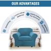 image:imageHVERSAILTEX Real Velvet Plush 3 Piece Stretch Sofa Covers Couch Covers for 2 Cushion Couch Loveseat Covers Width Up to 72 Inch Feature Thick Soft Stay in Place Medium Sofa CamelPeacock Blue