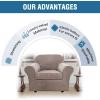 image:imageHVERSAILTEX Real Velvet Plush 3 Piece Stretch Sofa Covers Couch Covers for 2 Cushion Couch Loveseat Covers Width Up to 72 Inch Feature Thick Soft Stay in Place Medium Sofa CamelTaupe