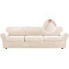 image:imageHVERSAILTEX Real Velvet Plush 3 Piece Stretch Sofa Covers Couch Covers for 2 Cushion Couch Loveseat Covers Width Up to 72 Inch Feature Thick Soft Stay in Place Medium Sofa CamelCream