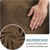 image:imageHVERSAILTEX Real Velvet Plush 3 Piece Stretch Sofa Covers Couch Covers for 2 Cushion Couch Loveseat Covers Width Up to 72 Inch Feature Thick Soft Stay in Place Medium Sofa CamelBronze Brown