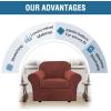 image:imageHVERSAILTEX Real Velvet Plush 3 Piece Stretch Sofa Covers Couch Covers for 2 Cushion Couch Loveseat Covers Width Up to 72 Inch Feature Thick Soft Stay in Place Medium Sofa CamelRust