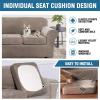 image:imageHVERSAILTEX Real Velvet Plush 3 Piece Stretch Sofa Covers Couch Covers for 2 Cushion Couch Loveseat Covers Width Up to 72 Inch Feature Thick Soft Stay in Place Medium Sofa CamelTaupe
