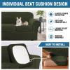 image:imageHVERSAILTEX Real Velvet Plush 3 Piece Stretch Sofa Covers Couch Covers for 2 Cushion Couch Loveseat Covers Width Up to 72 Inch Feature Thick Soft Stay in Place Medium Sofa CamelOlive