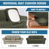 image:imageHVERSAILTEX Real Velvet Plush 3 Piece Stretch Sofa Covers Couch Covers for 2 Cushion Couch Loveseat Covers Width Up to 72 Inch Feature Thick Soft Stay in Place Medium Sofa CamelOlive