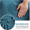 image:imageHVERSAILTEX Real Velvet Plush 3 Piece Stretch Sofa Covers Couch Covers for 2 Cushion Couch Loveseat Covers Width Up to 72 Inch Feature Thick Soft Stay in Place Medium Sofa CamelPeacock Blue