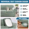image:imageHVERSAILTEX Real Velvet Plush 3 Piece Stretch Sofa Covers Couch Covers for 2 Cushion Couch Loveseat Covers Width Up to 72 Inch Feature Thick Soft Stay in Place Medium Sofa CamelSea Grass