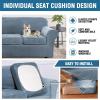 image:imageHVERSAILTEX Real Velvet Plush 3 Piece Stretch Sofa Covers Couch Covers for 2 Cushion Couch Loveseat Covers Width Up to 72 Inch Feature Thick Soft Stay in Place Medium Sofa CamelStone Blue