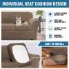 image:imageHVERSAILTEX Real Velvet Plush 3 Piece Stretch Sofa Covers Couch Covers for 2 Cushion Couch Loveseat Covers Width Up to 72 Inch Feature Thick Soft Stay in Place Medium Sofa CamelMocha