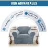 image:imageHVERSAILTEX Real Velvet Plush 3 Piece Stretch Sofa Covers Couch Covers for 2 Cushion Couch Loveseat Covers Width Up to 72 Inch Feature Thick Soft Stay in Place Medium Sofa CamelStone Blue