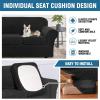 image:imageHVERSAILTEX Real Velvet Plush 3 Piece Stretch Sofa Covers Couch Covers for 2 Cushion Couch Loveseat Covers Width Up to 72 Inch Feature Thick Soft Stay in Place Medium Sofa CamelJet Black