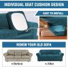 image:imageHVERSAILTEX Real Velvet Plush 3 Piece Stretch Sofa Covers Couch Covers for 2 Cushion Couch Loveseat Covers Width Up to 72 Inch Feature Thick Soft Stay in Place Medium Sofa CamelDeep Teal