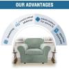 image:imageHVERSAILTEX Real Velvet Plush 3 Piece Stretch Sofa Covers Couch Covers for 2 Cushion Couch Loveseat Covers Width Up to 72 Inch Feature Thick Soft Stay in Place Medium Sofa CamelSea Grass