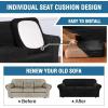 image:imageHVERSAILTEX Real Velvet Plush 3 Piece Stretch Sofa Covers Couch Covers for 2 Cushion Couch Loveseat Covers Width Up to 72 Inch Feature Thick Soft Stay in Place Medium Sofa CamelJet Black