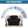 image:imageHVERSAILTEX Real Velvet Plush 3 Piece Stretch Sofa Covers Couch Covers for 2 Cushion Couch Loveseat Covers Width Up to 72 Inch Feature Thick Soft Stay in Place Medium Sofa CamelJet Black