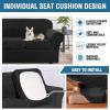 image:imageHVERSAILTEX Real Velvet Plush 3 Piece Stretch Sofa Covers Couch Covers for 2 Cushion Couch Loveseat Covers Width Up to 72 Inch Feature Thick Soft Stay in Place Medium Sofa CamelJet Black