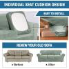 image:imageHVERSAILTEX Real Velvet Plush 3 Piece Stretch Sofa Covers Couch Covers for 2 Cushion Couch Loveseat Covers Width Up to 72 Inch Feature Thick Soft Stay in Place Medium Sofa CamelSea Grass