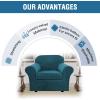 image:imageHVERSAILTEX Real Velvet Plush 3 Piece Stretch Sofa Covers Couch Covers for 2 Cushion Couch Loveseat Covers Width Up to 72 Inch Feature Thick Soft Stay in Place Medium Sofa CamelDeep Teal