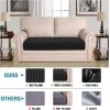 image:imageHVERSAILTEX Super Stretch Individual Seat Sofa Covers Couch Cushion Covers Slipcover Sets Thick Jacquard Textured Twill Fabric 2 Piece Large GreyBlack