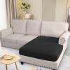image:imageHVERSAILTEX Super Stretch Individual Seat Sofa Covers Couch Cushion Covers Slipcover Sets Thick Jacquard Textured Twill Fabric 2 Piece Large GreyBlack