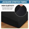 image:imageHVERSAILTEX Super Stretch Individual Seat Sofa Covers Couch Cushion Covers Slipcover Sets Thick Jacquard Textured Twill Fabric 2 Piece Large GreyBlack