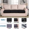 image:imageHVERSAILTEX Super Stretch Individual Seat Sofa Covers Couch Cushion Covers Slipcover Sets Thick Jacquard Textured Twill Fabric 2 Piece Large GreyBlack
