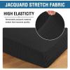 image:imageHVERSAILTEX Super Stretch Individual Seat Sofa Covers Couch Cushion Covers Slipcover Sets Thick Jacquard Textured Twill Fabric 2 Piece Large GreyBlack