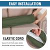 image:imageHVERSAILTEX Super Stretch Individual Seat Sofa Covers Couch Cushion Covers Slipcover Sets Thick Jacquard Textured Twill Fabric 2 Piece Large GreyBronze Green