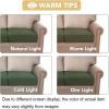 image:imageHVERSAILTEX Super Stretch Individual Seat Sofa Covers Couch Cushion Covers Slipcover Sets Thick Jacquard Textured Twill Fabric 2 Piece Large GreyBronze Green
