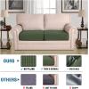 image:imageHVERSAILTEX Super Stretch Individual Seat Sofa Covers Couch Cushion Covers Slipcover Sets Thick Jacquard Textured Twill Fabric 2 Piece Large GreyBronze Green