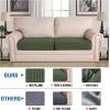 image:imageHVERSAILTEX Super Stretch Individual Seat Sofa Covers Couch Cushion Covers Slipcover Sets Thick Jacquard Textured Twill Fabric 2 Piece Large GreyBronze Green