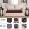 image:imageHVERSAILTEX Super Stretch Individual Seat Sofa Covers Couch Cushion Covers Slipcover Sets Thick Jacquard Textured Twill Fabric 2 Piece Large GreyBurnt Brick