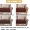 image:imageHVERSAILTEX Super Stretch Individual Seat Sofa Covers Couch Cushion Covers Slipcover Sets Thick Jacquard Textured Twill Fabric 2 Piece Large GreyBurnt Brick