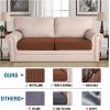 image:imageHVERSAILTEX Super Stretch Individual Seat Sofa Covers Couch Cushion Covers Slipcover Sets Thick Jacquard Textured Twill Fabric 2 Piece Large GreyCaramel