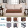 image:imageHVERSAILTEX Super Stretch Individual Seat Sofa Covers Couch Cushion Covers Slipcover Sets Thick Jacquard Textured Twill Fabric 2 Piece Large GreyCaramel