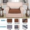 image:imageHVERSAILTEX Super Stretch Individual Seat Sofa Covers Couch Cushion Covers Slipcover Sets Thick Jacquard Textured Twill Fabric 2 Piece Large GreyCaramel