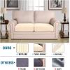 image:imageHVERSAILTEX Super Stretch Individual Seat Sofa Covers Couch Cushion Covers Slipcover Sets Thick Jacquard Textured Twill Fabric 2 Piece Large GreyCream