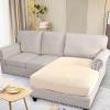 image:imageHVERSAILTEX Super Stretch Individual Seat Sofa Covers Couch Cushion Covers Slipcover Sets Thick Jacquard Textured Twill Fabric 2 Piece Large GreyCream